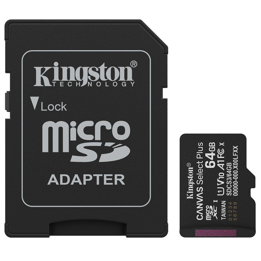 Micro Sd 64Gb Kingston Canvas S Plus Cl Gen3